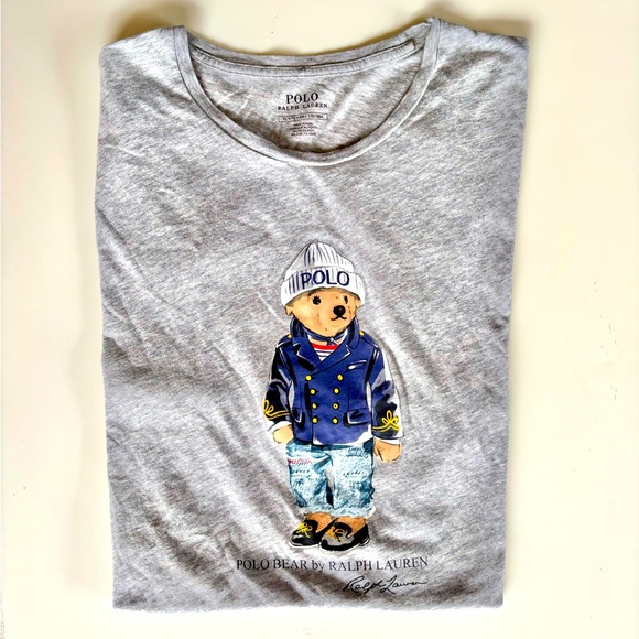 Polo Ralph Lauren Polo Bear Women’s XL Gray Graphic Tee - Picture 1 of 8